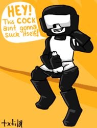 captain_(tankmen) cock friday_night_funkin helmet jerking male_only newgrounds smirk sucking tankmen white_skin