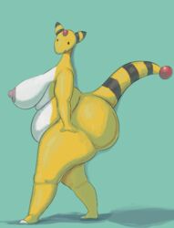 ampharos anthro big_belly chubby female huge_ass huge_breasts nintendo nokemop pokémon_(species) pokemon pokemon_(species) thick_thighs video_games wide_hips