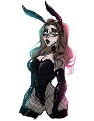 art black_lipstick breasts bunny_ears glasses max_cringe rule_63