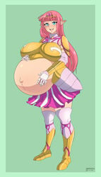 1girls big_breasts breasts elf female female_only huge_belly large_breasts marrazan pregnant ready_to_pop solo