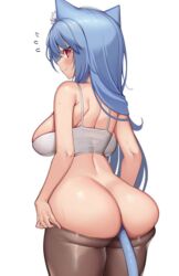 ass_focus big_ass blue_hair cat_tail catgirl itsumi_(kaptivate) kaptivate