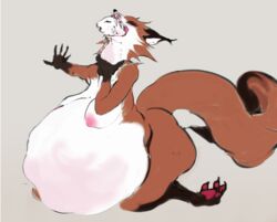 2021 ambiguous_gender ambiguous_prey anthro ass belly big_belly big_butt breasts canid canine digital_media_(artwork) fangs female female_pred fox furry hi_res huge_butt hyper hyper_belly in_mouth in_throat lagomorph leporid mammal mass_vore neck_bulge nude open_mouth qaoxia rabbit smaller_prey soft_vore solo_focus stomach_bulge thick_thighs vore