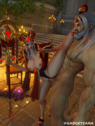 1boy 1girls 3d annoyed annoyed_expression big_ass big_breasts big_nipples big_penis breasts breasts_out gadgetzanauctionhouse huge_breasts human humanoid_penis male/female priest sally_whitemane scarlet_crusade sex splits vaginal_penetration vertical_splits world_of_warcraft wow