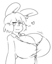 :3 female heart honeyboyy huge_breasts mae_(megadingus) mob_face motion_lines rabbit_humanoid spoken_heart