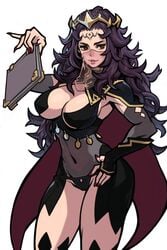 1girls aged_up bare_thighs big_breasts black_hair black_panties book cleavage crown fire_emblem fire_emblem_fates inner_thighs large_breasts lips long_hair looking_at_viewer mature mature_female milf mouth_veil nail_polish nintendo nyx_(fire_emblem) painted_nails panties purple_nails red_eyes see-through skimpy_clothes smile solo solo_female sprektomegancai tattoo thick_thighs thighs thong transparent_clothing veil voluptuous white_background