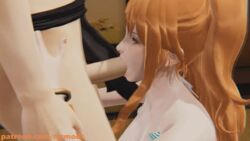 animated blowjob deepthroat european fellatio female fringe ginger kneeling male msmods nami no_gag_reflex one_piece oral orange_eyes orange_hair ponytail post-timeskip swedish tagme throat_fuck