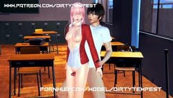 3d animated clothed clothed_sex clothing darling_in_the_franxx dirtytempest mp4 pink_hair school_uniform schoolgirl sound teenager tits video video_games young zero_two_(darling_in_the_franxx)