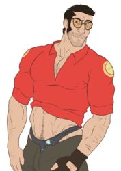 bara body_hair glove male male_only muscle shirt smirking sniper_(team_fortress_2) sniperstalker sunglasses team_fortress_2 underpants