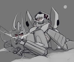 bed breath cyclonus doggy_style moaning red_eyes size_difference small_dom_big_sub tailgate transformers yuri