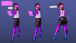 1girls 3koma ass_expansion big_ass bottom_heavy comic expansion female female_only flat_ass huge_ass inflation large_ass overwatch sombra tentaskul transformation