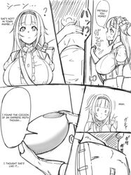 big_breasts carrot_caramel_batake doujin egg english_text female house insects large_breasts long_hair milf original_character outside ranch_girl