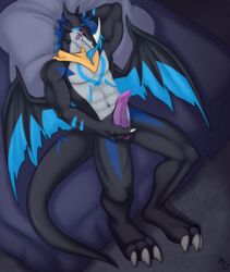 anthro bandai_namco bed digimon digimon_(species) exveemon fuf furniture hi_res looking_at_viewer male male_only on_bed solo teioh