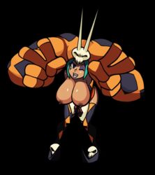 big_breasts boobs breasts breasts_out busty cerebella edit exposed_breasts female female_focus huge_breasts jomokin peace_sign posing skullgirls