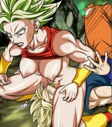 1boy 1girls close-up dragon_ball dragon_ball_super female female_saiyan goku kale kale_(berserker) legendary_super_saiyan male saiyan son_goku super_saiyan super_saiyan_2 tournament_of_power universe_6/universe_7 universe_6_girls universe_6_saiyan/universe_7_saiyan vercomicsporno wrestling