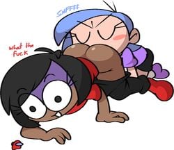 ass big_ass big_butt black_eyes black_hair black_pants blue_hair butt_sniffing dreamberry_(vilepluff) female female_only original original_character purple_shirt purple_shoes red_shirt red_shoes rob_(vilepluff) shocked_expression simple_background smelling_ass smiling uncensored us) vilepluff
crewmate(among