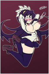 1girls exposed_breasts female filia_(skullgirls) jomokin samson_(skullgirls) skullgirls thick_thighs thighhighs