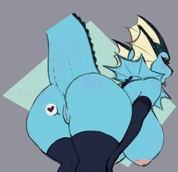 anthro anus areola artz ass bent_over big_breasts blue_body blush breasts eeveelution female genitals heart inverted_nipples nintendo nipples pokémon_(species) pokemon pussy solo tongue tongue_out vaporeon video_games