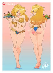 1girls angry ass back_view bare_legs barefoot bikini blonde_hair blue_eyes blush border clothed clothed_female clothing embarrassed eyes feet female female_only flustered fokk3rs food front_view fruit full_body genderswap genderswap_(mtf) hair hand_print handprint holding_object holding_plate humanoid humiliation leg_up light-skinned_female light_skin long_hair looking_at_self looking_at_viewer looking_away looking_back looking_down metal_bikini midriff multiple_views one_piece open_eyes partially_clothed plate post_transformation rule_63 sad sanji servant shiny_hair shiny_skin shounen_jump signature simple_background skimpy slap_mark slave slave_bikini slavegirl sole solo spank_marks spanked spanking standing standing_on_one_leg teeth teeth_clenched tiptoes tray vinsmoke_sanji white_border yellow_hair