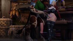 2futas ass balls big_balls big_breasts big_penis blonde_hair blood_elf blood_elf_futa bottomless breasts busty curvy curvy_figure elf erection flaccid futa_on_futa futa_only futanari green_eyes hick hips penis penis_size_difference tauren thick_thighs thighs ts_jendana warcraft wide_hips world_of_warcraft wow