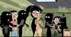 backpack bag blargsnarf clothed_female danny_fenton danny_phantom electronics female human humiliation male male_focus mostly_nude nickelodeon nude_male pale_skin paulina_sanchez penis public public_nudity sam_manson school schoolgirl small_penis small_penis_humiliation star_(danny_phantom) teenager valerie_gray