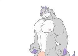 1boy abs animated balls_expansion big_penis building_damage cum furry_only growth huge_cock huge_muscles huge_penis huge_testicles hyper hyper_muscles hyper_penis longgingerhyper male male_only muscle_growth muscular_male no_sound penis_expansion video