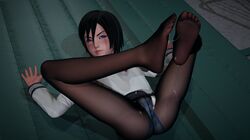 3d after_sex angry blush cum cum_on_clothes cum_on_feet disney honey_select kingdom_hearts pantyhose roseza square_enix xion