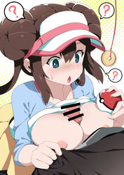 big_breasts clothed_female long_hair male male/female nintendo paizuri pokemon rosa_(pokemon) zelitto