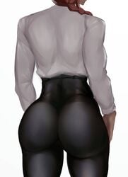 1girls ass ass_focus business_suit chainsaw_man dat_ass female female_focus female_only from_behind fully_clothed human human_only makima_(chainsaw_man) office office_lady solo tight_clothing zaki_btw