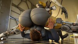 3d_(artwork) balls_on_face big_ass chittercg deepspacebug facesitting fast_bot femboy gay huge_ass looking_back robo_recall robot splits tagme