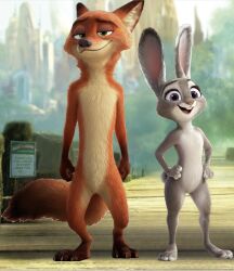 bunny bunny_ears edit edited_official_artwork fox judy_hopps nick_wilde no_genitals nude rabbit render zootopia zootopia_2