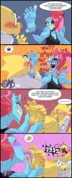 2girls 3_toes 5_fingers 5_toes ahe_gao ahegao ahegao_face alphys alphys_(deltarune) alphys_(undertale) black_tank_top blue_body blue_skin blush blush_lines blushing boobs breasts buckteeth canon_couple cheese cleavage comic covering_face eye_shadow eyepatch eyeshadow feet feet_fetish feet_focus feet_licking feet_up female female/female female_focus female_only fin_ears fish fish_girl fish_humanoid foot foot_fetish foot_focus foot_lick foot_play foot_worship glasses holding_feet holding_foot jeans labcoat laugh laughing lesbian licking_foot licking_soles lizard lizard_girl lizard_humanoid long_tongue monster monster_girl muscular_female nerd nerdy nerdy_female nosebleed pink_tongue ponytail purple_tongue red_eyeshadow red_fingernails red_hair red_nails red_toenail_polish saliva saliva_on_foot scientist scrunched_soles scrunched_toes sharp_teeth shy simple_background smile smiling sole_licking soles speaking sticking_out_tongue sticking_tongue_out sushi symbiontickles tank_top text text_bubble tickle_fetish tickling tickling_feet toe_claws tomboy tongue tongue_on_foot tongue_out undertale undertale_(series) undyne undyne_(deltarune) undyne_(undertale) white_labcoat yellow_body yellow_skin yellow_teeth yuri