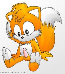 2001 anthro balls barefoot canine classic_tails erection fox front_view fur male male_only mammal nude penis sega sitting solo sonic_(series) sonic_team sonic_the_hedgehog_(series) sonic_the_hedgehog_2 tagme tails young younger_male