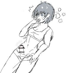 asian asian_futa big_penis black_hair blue_eyes blue_lock blush bra_and_panties censored comic femlock flat_chest flat_chested flat_chested_futa futa_cock futa_focus futa_only futanari gasp hand_on_panties isagi_yoichi japanese japanese_futa looking_at_penis looking_down_at_penis panties panties_pulled_down part_of_a_set penis penis_out petite petite_body petite_futa petite_tits rule_63 shocked shocked_expression slender_body slender_legs slender_waist small_breasts solo solo_focus solo_futa tiny_breasts tiny_waist