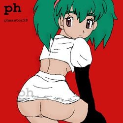 ass duplica_(pokemon) hairless_pussy human human_only nintendo no_panties pokemon pussy red_background