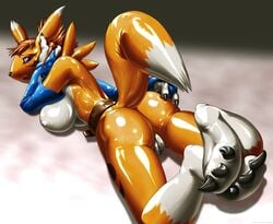 artist_request ass barefoot digimon feet female furry kemono_inukai latex pussy renamon rika_nonaka soles source_request tail transformation wet