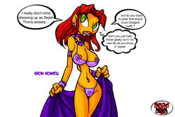 1girls a_princess_of_mars barsoom big_lips bimbo cosplay dc_comics dead_dog dejah_thoris earrings hourglass_figure king-cheetah navel_piercing starfire straight_hair tamaranean teen_titans