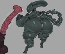 1girls absurd_res alien alien_(franchise) animal_genitalia animal_penis anthro anus areola ass balls big_breasts big_butt big_penis black_areola black_nipples bodily_fluids breasts equine_genitalia equine_penis erection female female_xenomorph flared_penis genital_fluids genitals grey_body hi_res huge_breasts huge_butt huge_cock hyper hyper_genitalia hyper_penis kopokofiart lips male nipples nude penis precum saliva saliva_string solo sweat sweaty_butt thick_lips thick_thighs wide_hips xenomorph