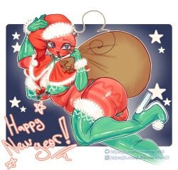 bikini bobette_(dandy's_world) christmas christmas_outfit dandy's_world female fur-trimmed_capelet fur_trim happy_new_year olianmars safe_for_work sfw solo tag tagme tagme_(character)