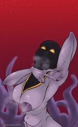 armpit_fetish boney_hips clawed_fingers doom doom:_the_dark_ages doom_(series) eldritch_abomination eldritch_being female female_only glowing_eyes headwear large_nipples monster monster_girl nightmare_waifu nude nude_female obscured_face orange_eyes presenting_genitalia purple_skin sagging_breasts solo solo_female solo_focus steaming_body sweaty tentacle troninhozinho ulsamir unusual_genitalia_placement veil witch_(doom)