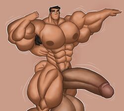 abs balls biceps black_hair boner erection flexing gab_art gay growing growth hairy_armpits huge_muscles human hyper hyper_balls hyper_penis hyper_testicles looking_at_viewer male male_focus male_only muscles muscular muscular_arms muscular_back muscular_legs muscular_male muscular_thighs nipples nude pecs penis pubic_hair solo solo_male testicles veins veiny_penis