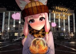 1girls 2025 3d 3d_(artwork) 4k animal_ears anime_style blush cat_mouth city_background clothed_female clothing coat female female_focus female_only flyingcookie fox fox_ears fox_girl gloves happy happy_female hat holding_object kemonomimi koikatsu new_year oc open_eyes original original_character outdoors outside pink_eyes pink_hair scarf self_upload sfw side_braid snow text watermark wholesome winter winter_clothes winter_gloves