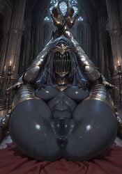 ai_generated anus ass boss_monster dancer_of_the_boreal_valley dark_skin dark_souls_3 female fromsoftware giantess legs_behind_head pussy