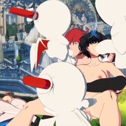 3d 3girls anal anal_sex animated big_ass big_breasts big_penis black_hair blowjob dizzy_(guilty_gear) elphelt_enjoyer green_eyes guilty_gear guilty_gear_strive jack-o'_valentine light-skinned_female light_skin partially_clothed queen_dizzy red_eyes red_hair short_hair stockings thick_thighs unika_(guilty_gear)