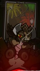 anthro bedroom_eyes bodily_fluids bovid breast_play breasts brown_body brown_fur caprine caprine_demon claws clothing cum deer demon duo eye_through_hair female fireworks first_person_view fur genital_fluids goat goat_demon hair hi_res horn inner_ear_fluff kreampie_(wub) legwear long_tongue looking_at_viewer male male/female male_pov mammal narrowed_eyes new_world_deer new_year_2026 night orange_body orange_fur red_eyes reindeer rudolph_the_red-nosed_reindeer seductive sex sharp_teeth signature tan_body tan_fur teeth text titjob tongue tongue_around_penis translucent translucent_hair tuft url watermark window wub_(artist) yellow_sclera