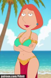 ai_generated crossover curvy enormous_breasts family_guy female female_only large_breasts lois_griffin milf pdbai red_hair slave_bikini slave_leia_(cosplay) star_wars tagme teasing