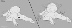 absurd_res almost_fully_inside anal anal_vore anthro anus backsack balls belly big_belly canid canine canis casual_vore curled_tail domestic_dog duo endosoma genitals gurglegluts hi_res husky jay_(gurglegluts) living_insertion long_term long_term_endosoma male male/male male_pred male_prey mammal mixed_breed monochrome nate_(natethehusky) nordic_sled_dog nude panicking romantic romantic_couple safe_vore same_size_vore sequence shepsky spitz stomach_bulge tail tail_motion tailwag vore