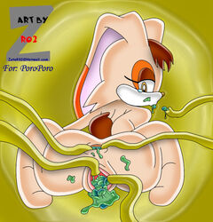 anthro back_view female fur insertion mammal nude pussy rabbit solo_focus sonic_(series) tagme tentacle tentacle_on_female tentacle_sex vanilla_the_rabbit zetar02