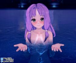1girls 3d bare_arms bare_shoulders beckoning blush breasts collarbone come_hither completely_nude fefreak726 female female_only fire_emblem fire_emblem:_the_blazing_blade florina_(fire_emblem) green_eyes hands_up i'll_teach_you_everything_(chainsaw_man) inviting long_hair looking_at_viewer meme nail_polish navel night nintendo nipples nude nude_female outdoors partially_submerged pink_nails pool purple_hair reaching_out reaching_towards_viewer shoulders small_breasts smile solo stomach upper_body