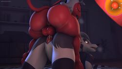 1boy 1girls 3d anthro ass balls big_butt bodily_fluids canid canine canis cum cum_in_pussy cum_inside darkflash23 demon digital_media_(artwork) duo female female_penetrated from_behind fur genital_fluids genitals helluva_boss hi_res humanoid humanoid_on_anthro imp impregnation interspecies looking_pleasured loona_(helluva_boss) male male_penetrating male_penetrating_female mammal moxxie_(helluva_boss) open_mouth orgasm orgasm_face ovum penetration penis pussy sex sperm_cell spread_legs tongue tongue_out vaginal_penetration vivienne_medrano white_body white_fur wolf