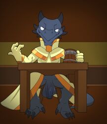 accident accidental_exposure animal_humanoid argon_vile balls beckoning casual_exposure claws clothing come_here dragon dragon_humanoid furniture genitals gesture hi_res horn humanoid jackbox_games legends_of_trivia male mythological_creature mythological_scalie mythology penis saggy_balls scalie solo table tankard the_jackbox_party_pack under_the_table uneven_balls varrick_(legends_of_trivia) wardrobe_malfunction